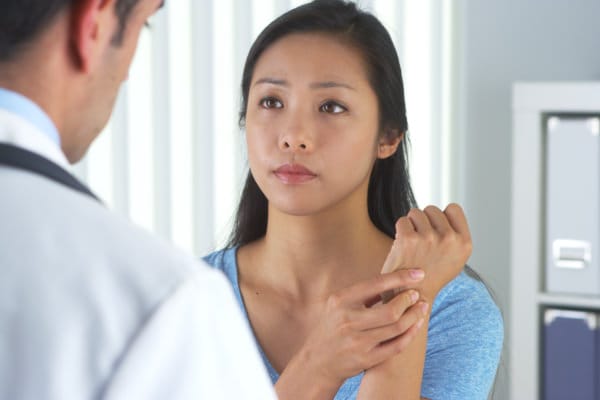 Woman Asian Wrist Help-Cropped Arterial TOS