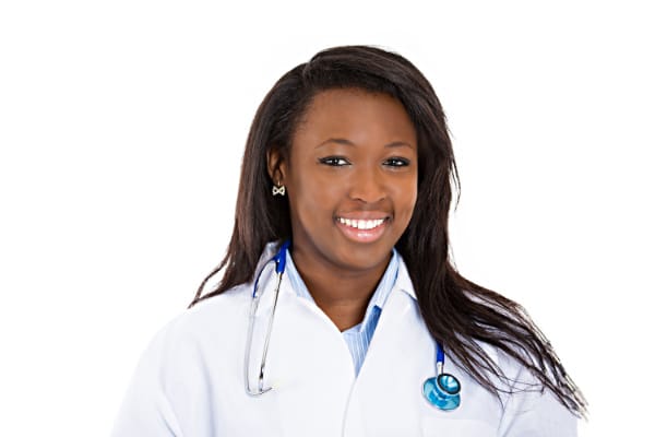 Female Doctor African White Background 1-Cropped Centered
